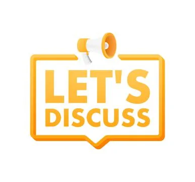 Speech Bubble with Lets Discuss text. Megaphone banner. Web design. Vector stock イラスト素材