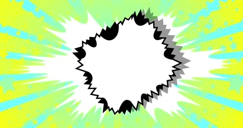 Speech Bubble on light yellow and blue pop art background Stock Footage 169622874