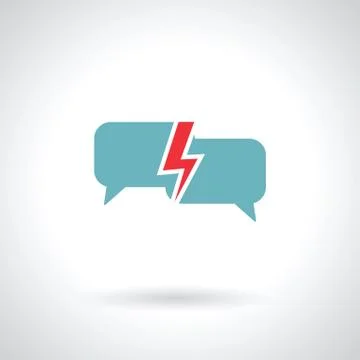 Speech bubble lightning Stock Illustration