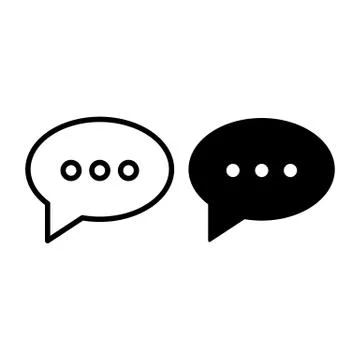 Speech bubble line and glyph icon. Message vector illustration isolated on white Illustrazione stock