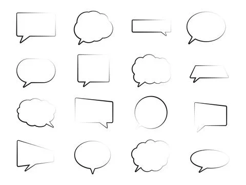 Speech bubble line collection. Stock Illustration