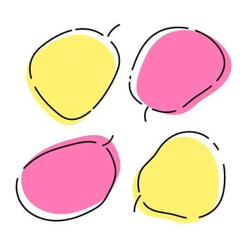 Speech bubble line. cute bubble talk with empty comment Stock Illustration