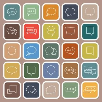 Speech Bubble line flat icons on brown background イラスト素材