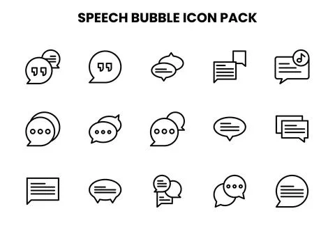 Speech Bubble Line Graphics Icons Pack Stockillustratie