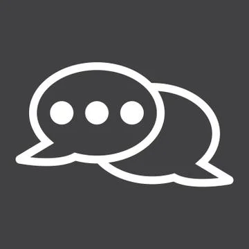 Speech bubble line icon, chat and website イラスト素材