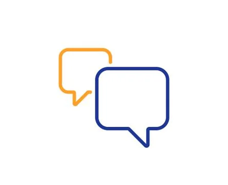Speech bubble line icon. Chat sign. Social media message. Vector Stock Illustration