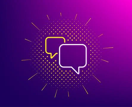 Speech bubble line icon. Chat sign. Social media message. Vector Illustrazione stock