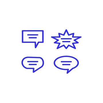 Speech bubble line icon. Chat, dialog, message. Communication concept. Stock Illustration