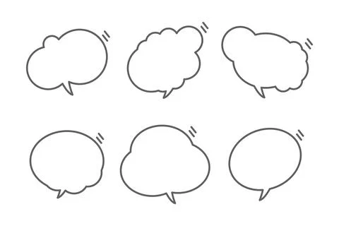 Speech bubble line icon collection Stock Illustration