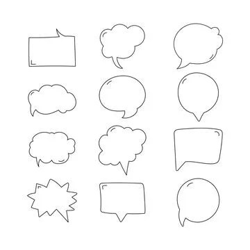 Speech bubble line icon collection. outline style. isolated illustration Stock Illustration