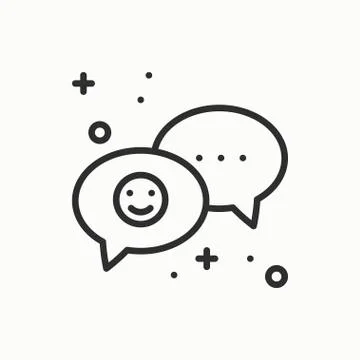 Speech bubble line icon. Conversation chat dialog message question. Thin line Stock Illustration