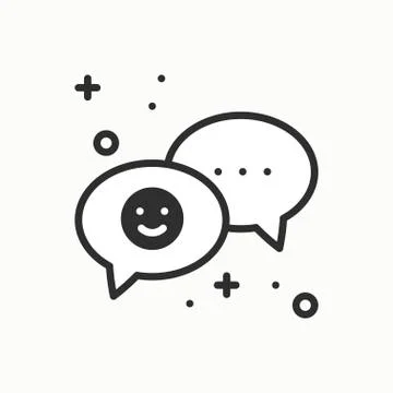 Speech bubble line icon. Conversation chat dialog message question. Thin line Stock Illustration