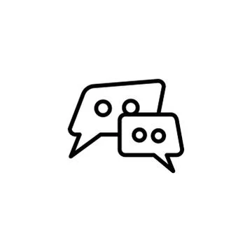 Speech Bubble Line Icon In Flat Style Vector For Apps, UI, Websites. Illustrazione stock
