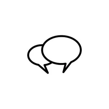 Speech Bubble Line Icon In Flat Style Vector For Apps, UI, Websites. Illustrazione stock