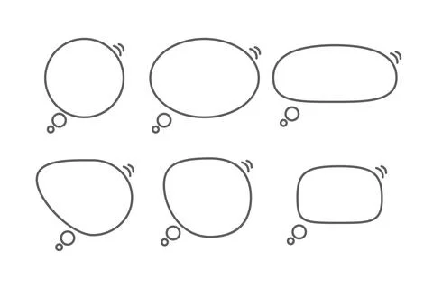 Speech bubble line icon set Stock Illustration