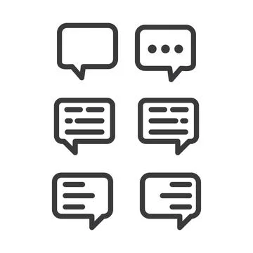 Speech bubble, line, icons, vector. Stock Illustration