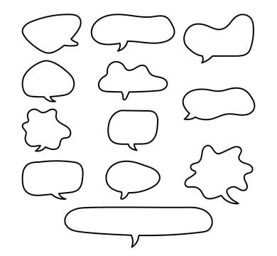 Speech Bubble Line, Speech balloon outline icon, Chat Clouds Dialog, Balloo.. イラスト素材