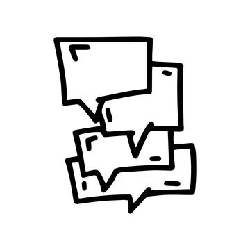 Speech bubble line vector doodle simple icon Stock Illustration