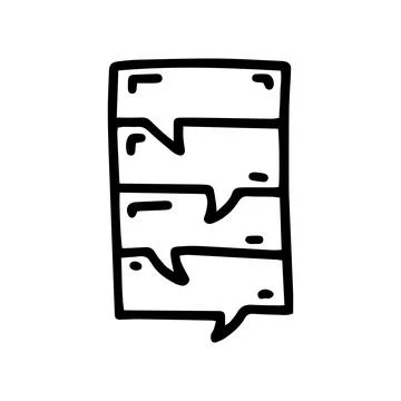 Speech bubble line vector doodle simple icon Stock Illustration