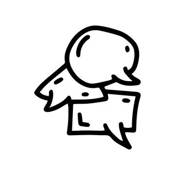 Speech bubble line vector doodle simple icon Stock Illustration