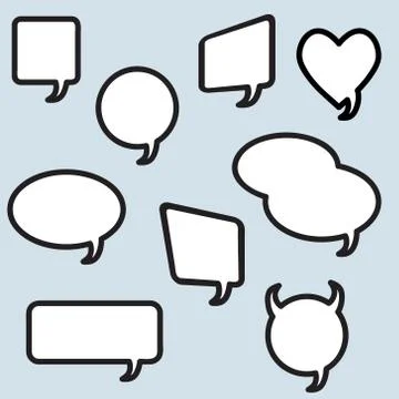 Speech bubble linear icons, vector collection. Chat, web icons. Flat design s イラスト素材