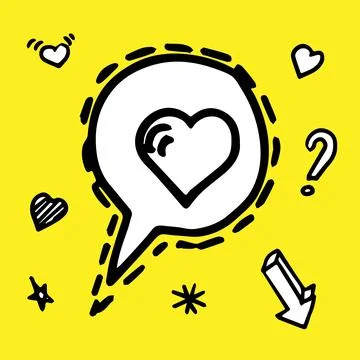Speech bubble Love message clipart. Pink heart. Relationship, emotion, passion Stock Illustration
