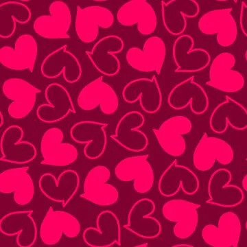 Speech bubble love message hearts vector seamless pattern. Bright romantic .. Stock Illustration