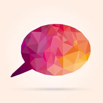 Speech Bubble Low Poly Stock Illustration