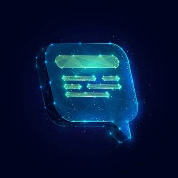 Speech bubble low poly vector illustration Stock Illustration