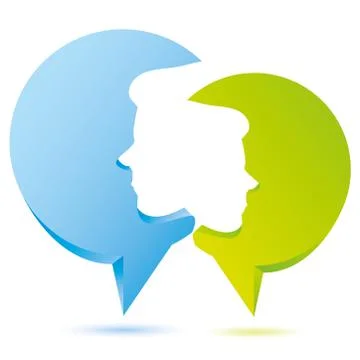 Speech bubble with man face, social network concept Stock Illustration