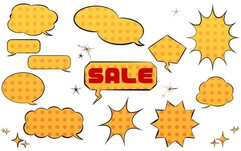 Speech Bubble Material: Speech bubble with popped dot pattern with gradation Stock Illustration