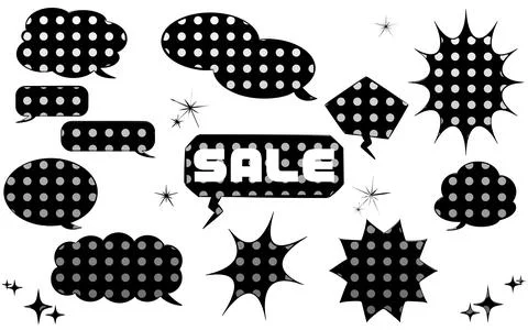 Speech Bubble Material: Speech bubble with popped dot pattern with gradation Stock Illustration