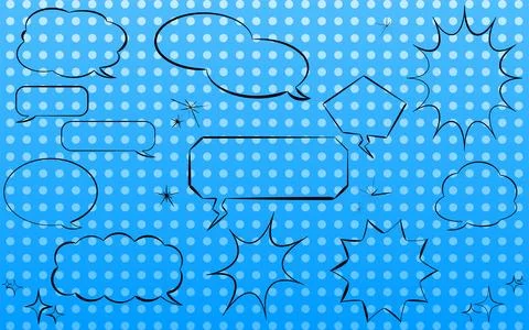 Speech Bubble Material: Speech bubble with popped dot pattern with gradation Stock Illustration