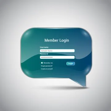 Speech bubble "Member Login" interface Stock Illustration