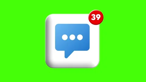 Speech Bubble Message Icon Badge 39 Green Screen Loop Animation Vídeos de archivo 341600928