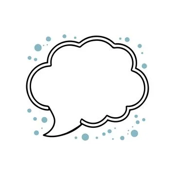 Speech bubble message icon, cloud Design Logo with Black and White Stock Illustration