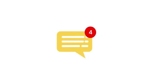 Speech bubble message icon with notification animation Stock Footage 346018290