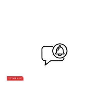 Speech bubble message icon with notification bell Stock Illustration