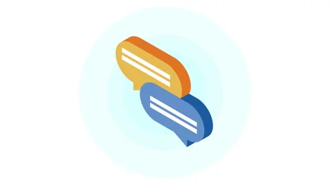Speech bubble message isometric animation Stock Footage 215077882