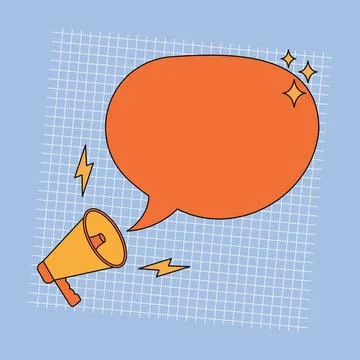 Speech bubble message with megaphone cartoon pop art comic retro communication Stock Illustration