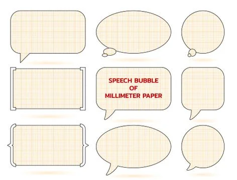 Speech bubble of millimeter paper grid. Engineer dialogue frame. Back to scho Stock-Illustration
