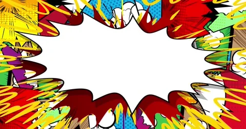 Speech bubble on multicolored comic book background Stock Footage 262660900