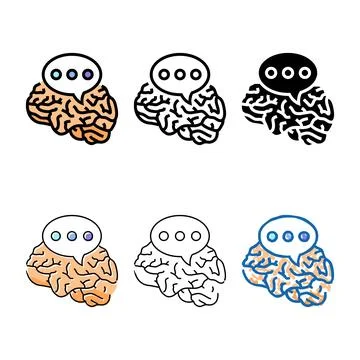 Speech bubble multistyle brainstorm color icon vector Stock Illustration