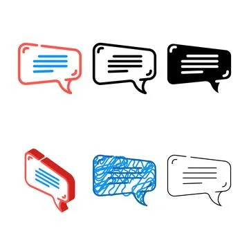 Speech bubble multistyle testimonial color icon vector Stock Illustration