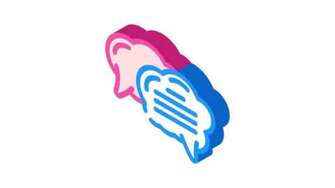 Speech bubble natural language processing nlp isometric icon animation Stock Footage 327280227