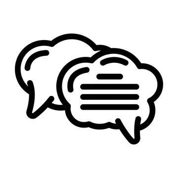 Speech bubble natural language processing nlp line icon vector illustration イラスト素材
