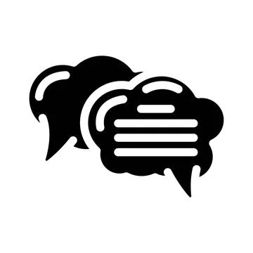 Speech bubble natural language processing nlp glyph icon vector illustration イラスト素材
