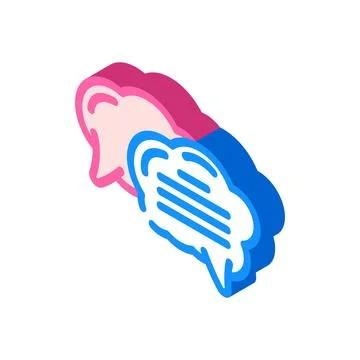 Speech bubble natural language processing nlp isometric icon vector illustr.. イラスト素材