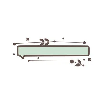 Speech bubble nature geometric frames with leaves made from lines and dots in Stock Illustration