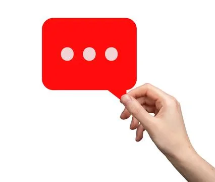 Speech bubble with negative feedback and rejection. Red card symbolizing Foto stock